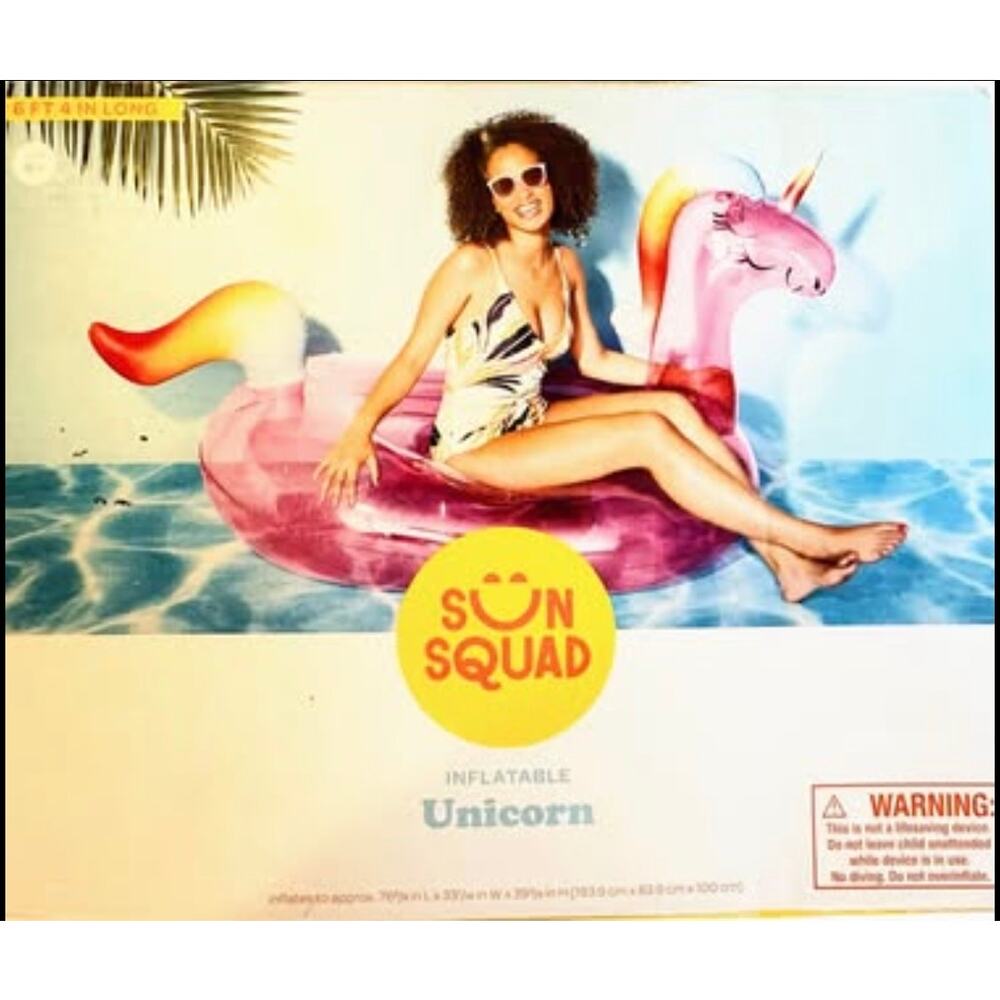 Sun Squad inflatable Unicorn Pool Float Pink Colorful 6‘4“ brand new ￼